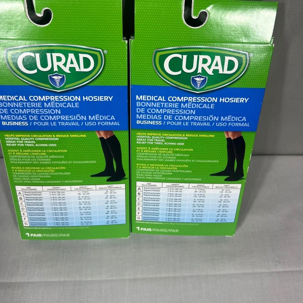 Curad Medical Compression Hosiery 15-20 mmHg Black Unisex Size A Regular